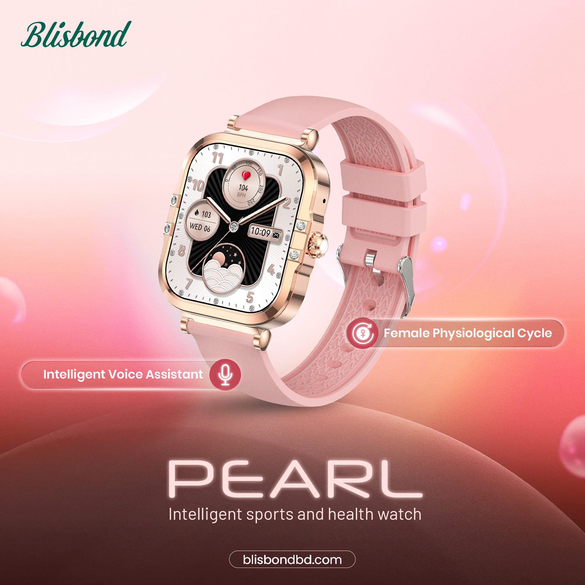 Blisbond Pearl 1.75-inch AMOLED Display Bluetooth Calling Smart Watch for Women Blisbond Pearl 1.75-inch AMOLED Display Bluetooth Calling Smart Watch for Women